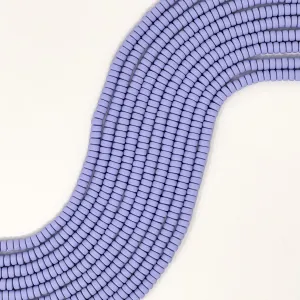 Polymer Clay Rondelle Beads, 6mm - Light Periwinkle
