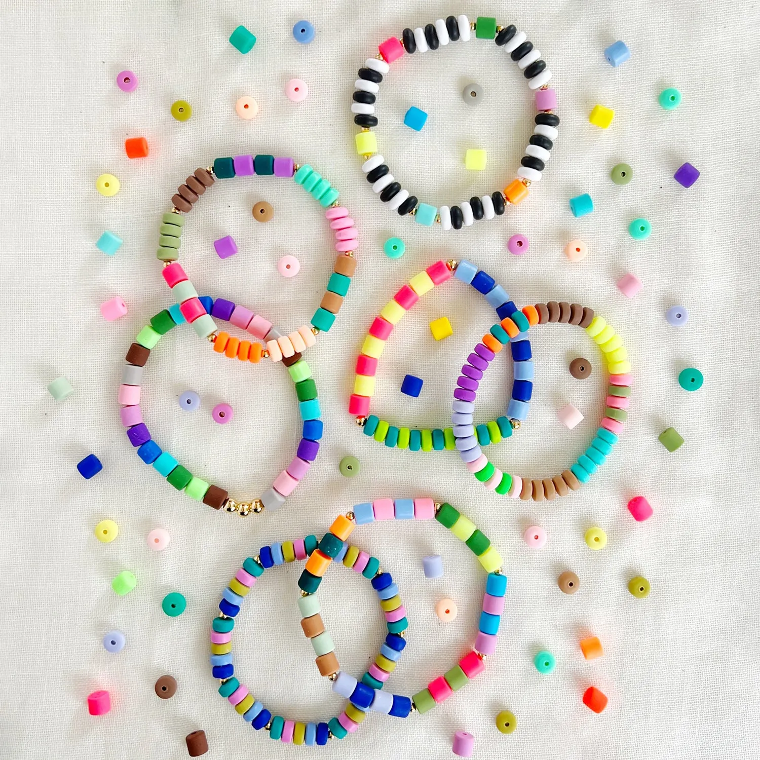 Polymer Clay Rondelle Beads, 6mm - Turquoise