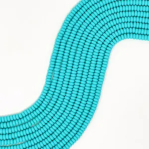 Polymer Clay Rondelle Beads, 6mm - Turquoise