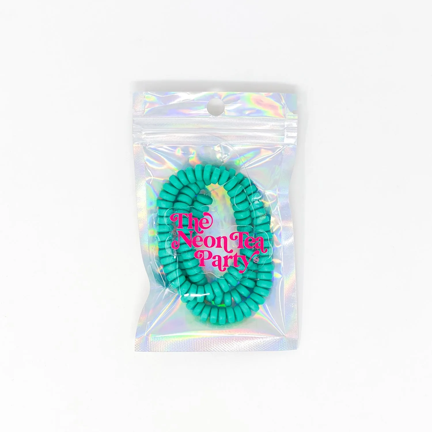 Polymer Clay Rondelle Beads, 6mm - Turquoise