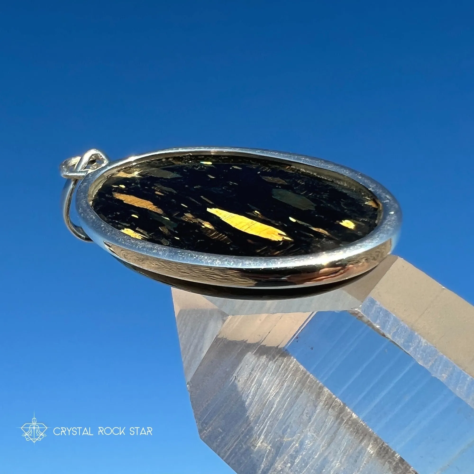 Premium Nuummite Sterling Silver Pendant