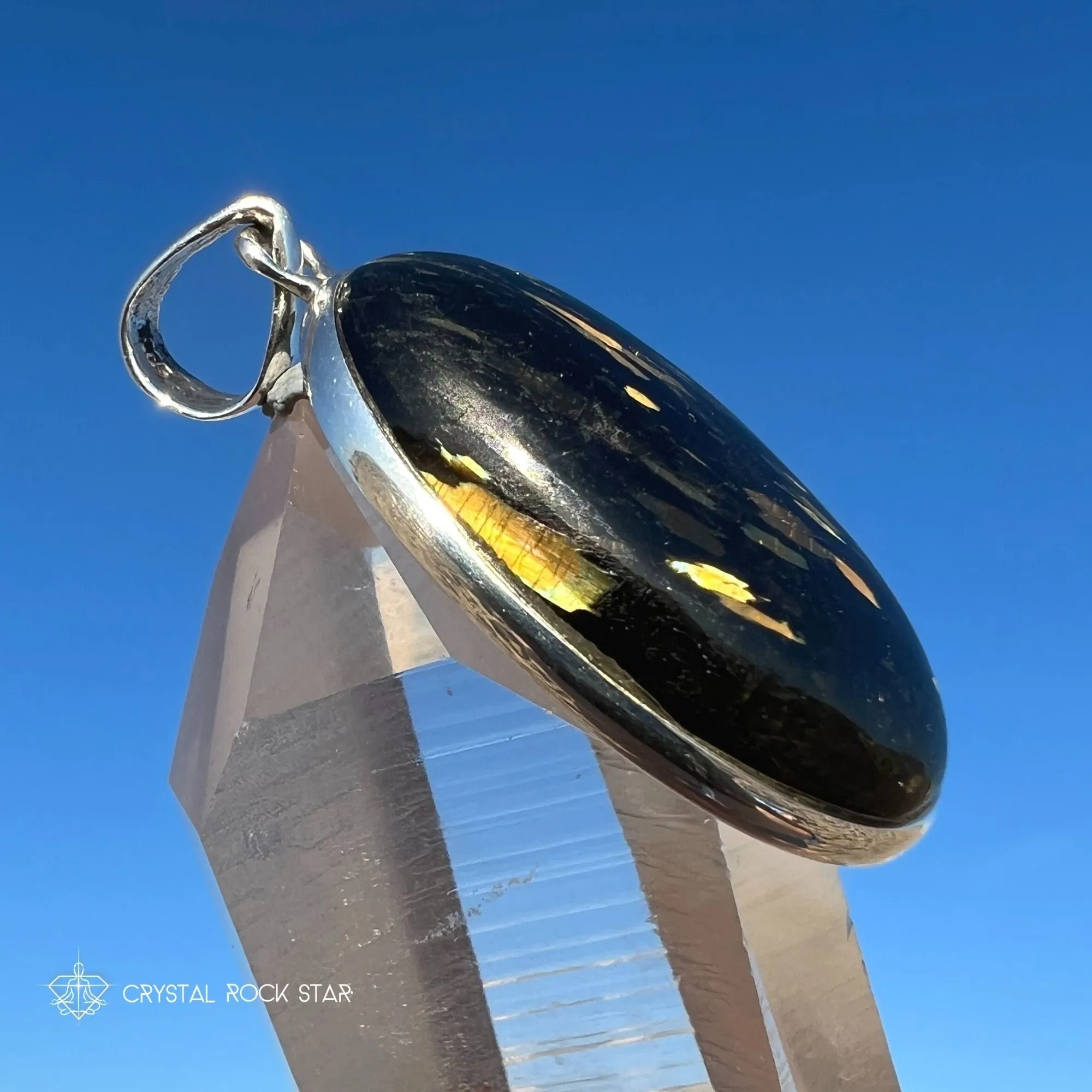 Premium Nuummite Sterling Silver Pendant