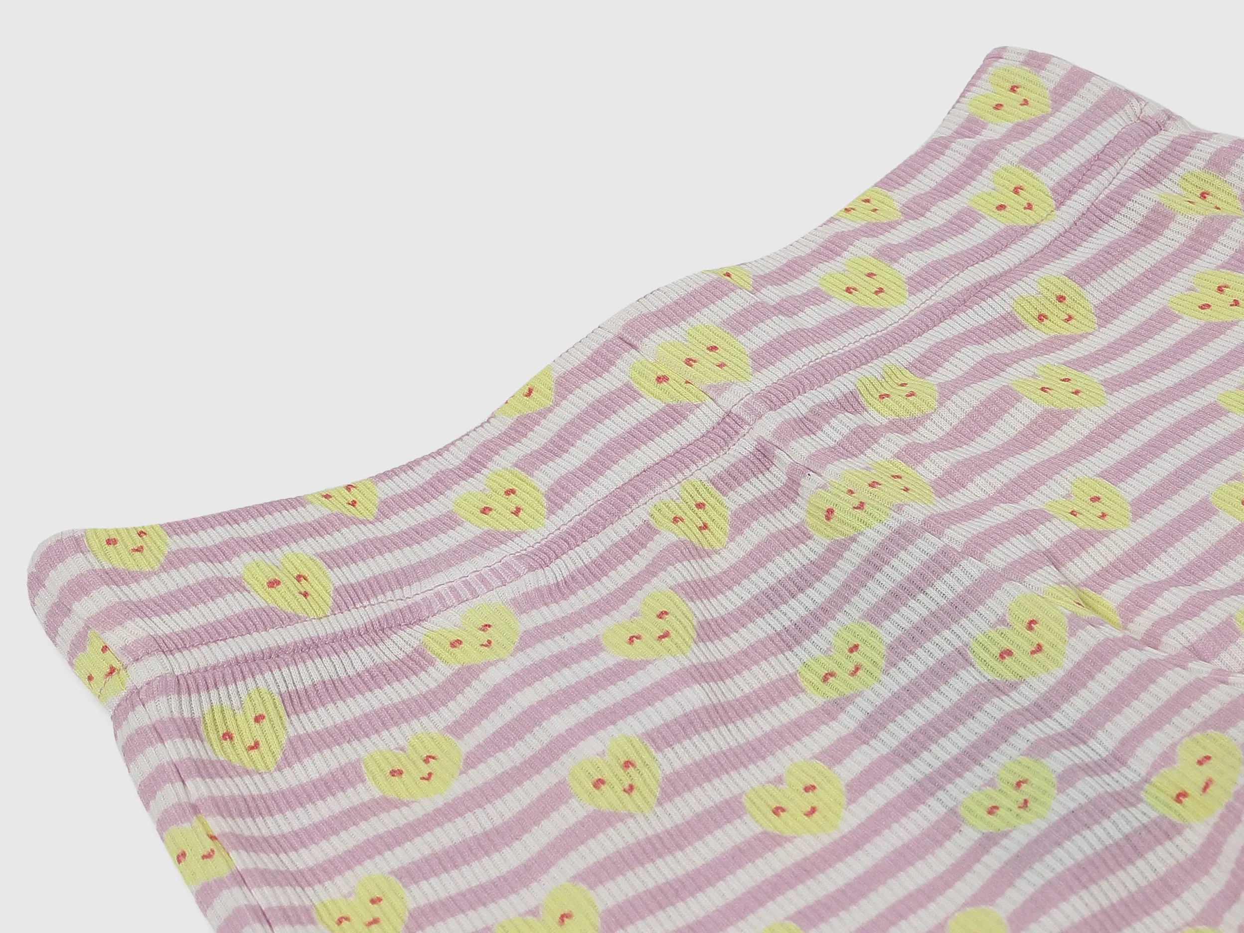Printed & Striped Ribbed Regular Fit Shorts