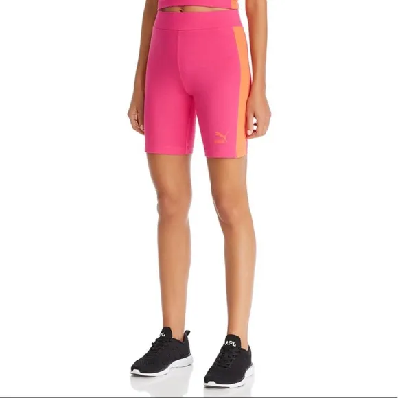 Puma Side-Stripe Bodysuit &amp; Bike Shorts Set