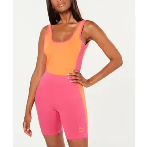 Puma Side-Stripe Bodysuit &amp; Bike Shorts Set