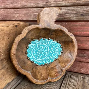 Pumpkin Décor Bowl - w/ Turquoise Sand Tool