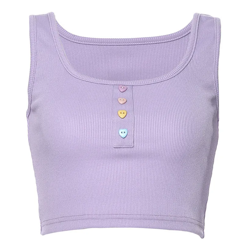 "PURPLE U-NECK LOVE BUTTON" VEST K112204