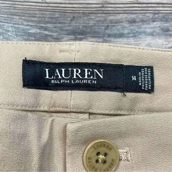 Ralph Lauren Women’s Stretch Cotton Twill Bermuda 11” Shorts Tan Size‎ 14 NWT