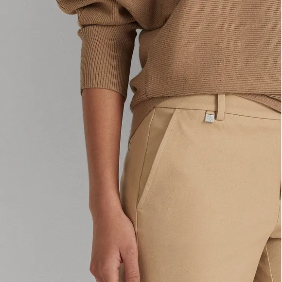 Ralph Lauren Women’s Stretch Cotton Twill Bermuda 11” Shorts Tan Size‎ 14 NWT