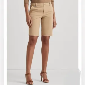 Ralph Lauren Women’s Stretch Cotton Twill Bermuda 11” Shorts Tan Size‎ 14 NWT