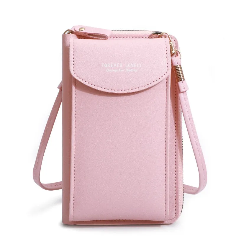 Realaiot Fashion Cellphone Shoulder Bag Women PU Leather Crossbody Bag New Handbag Card Holder Messenger Bag Flap Wallet