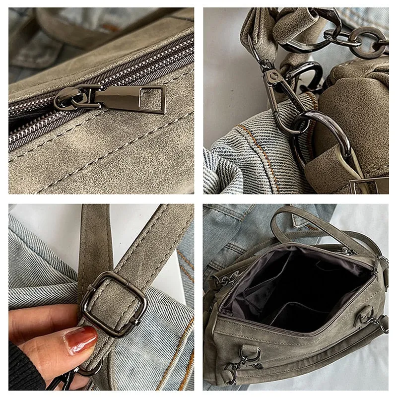 Realaiot Women Leather Bags Women's Vintage Handbag Casual Crossbody Bags Female Bag High Quality Ladies Shoulder Bag Large Messenger bag
