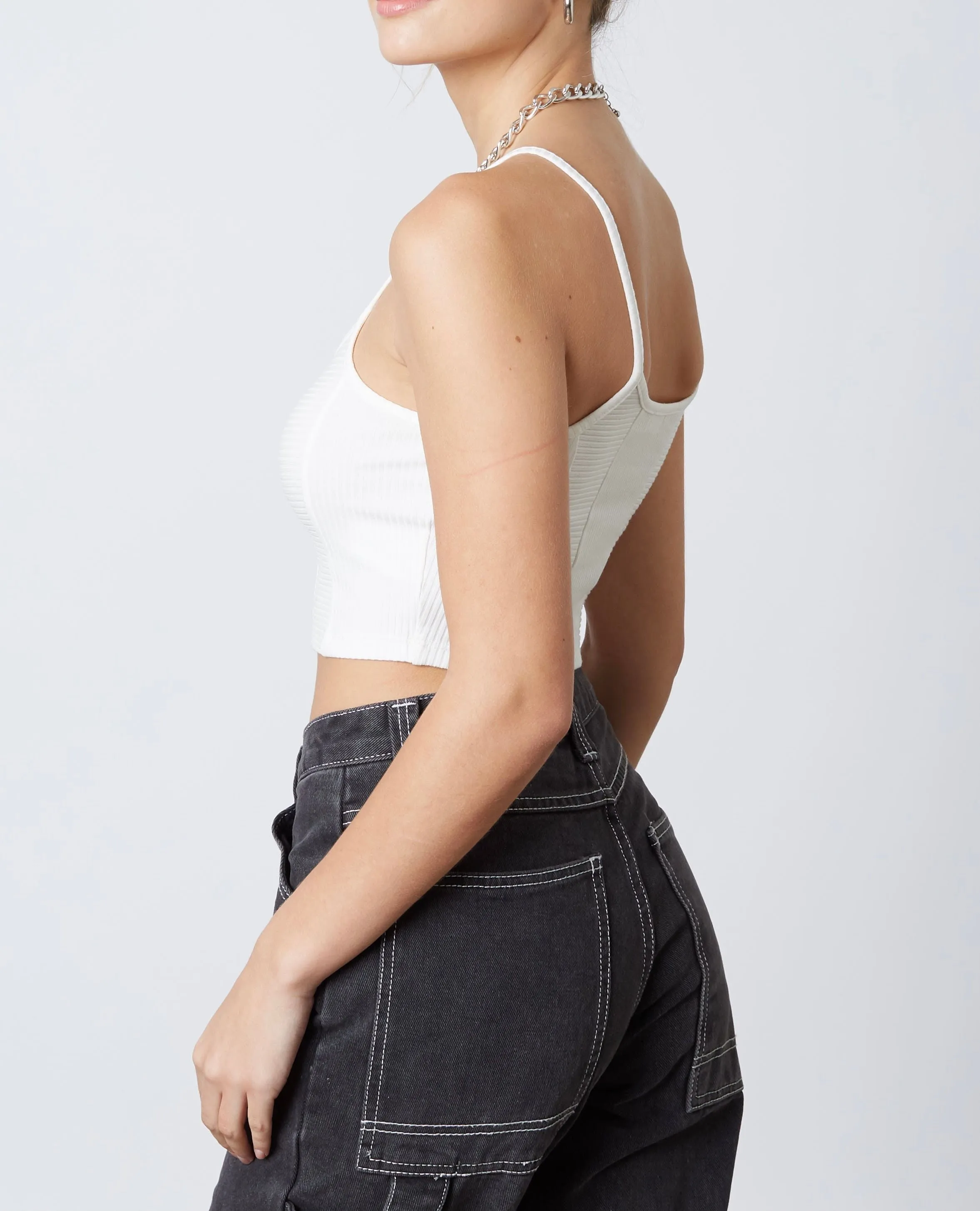 Rib Vertical Horizontal Crop Top