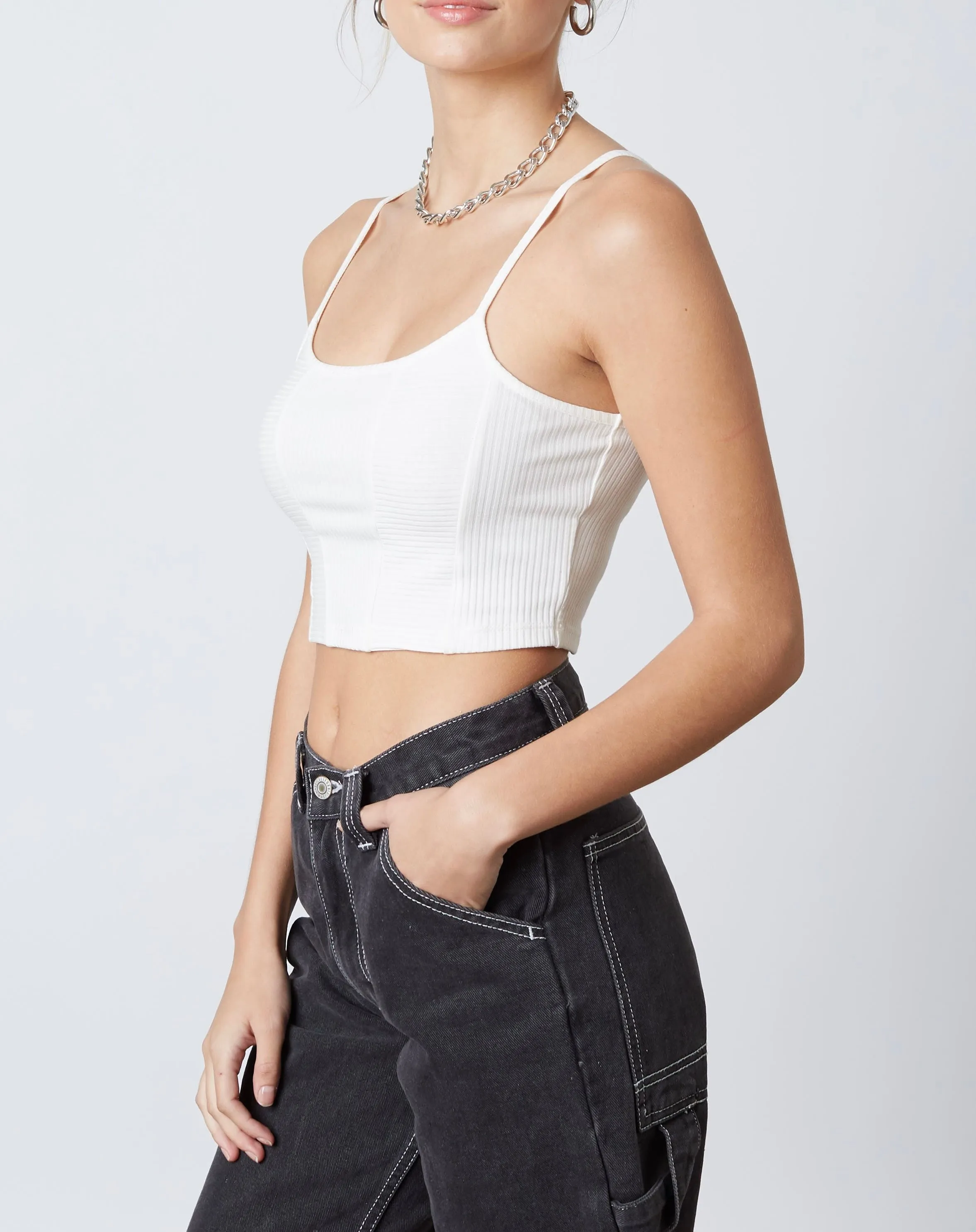 Rib Vertical Horizontal Crop Top
