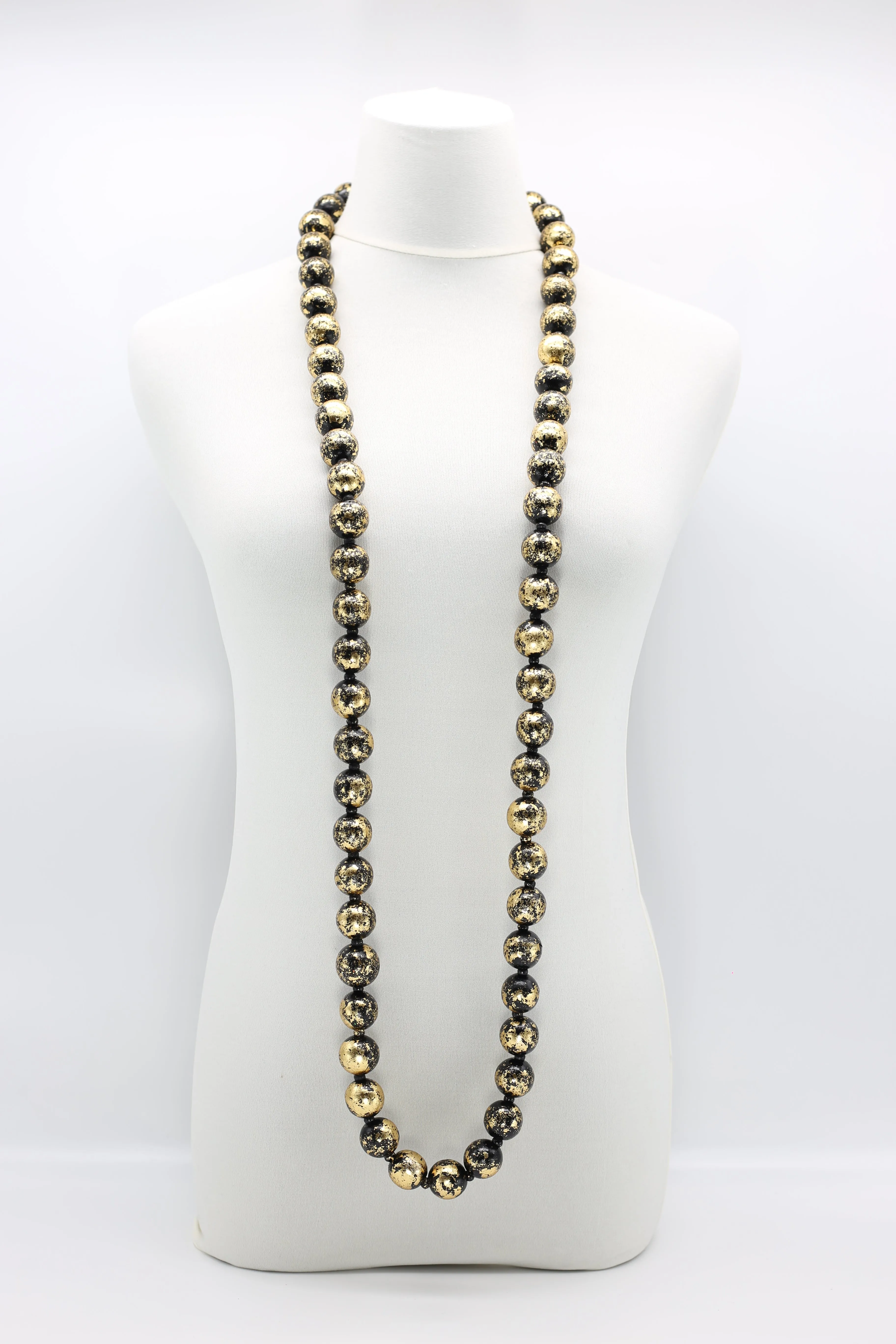 Round Wooden Beads Necklaces - Hand gilded - Medium