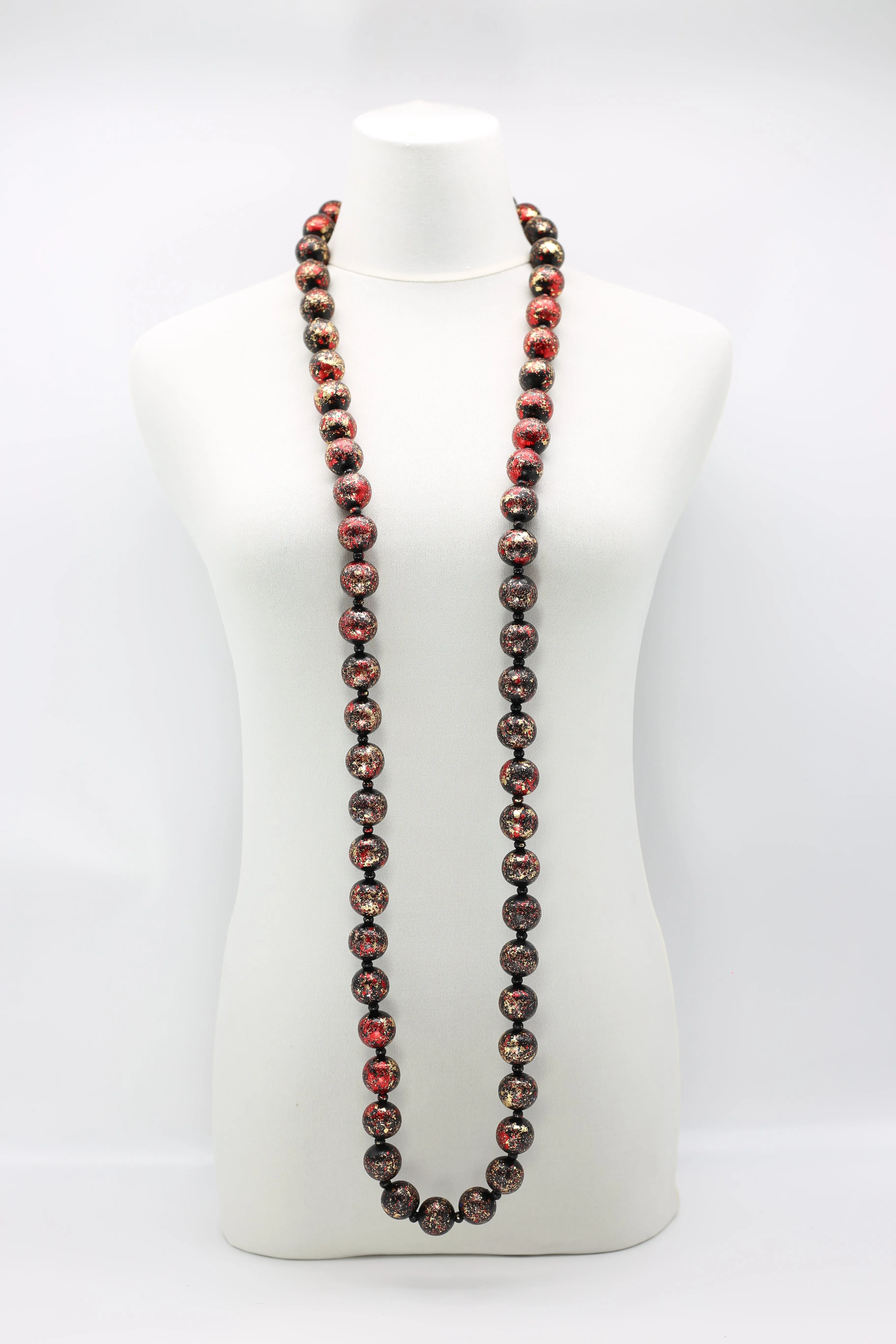 Round Wooden Beads Necklaces - Hand gilded - Medium