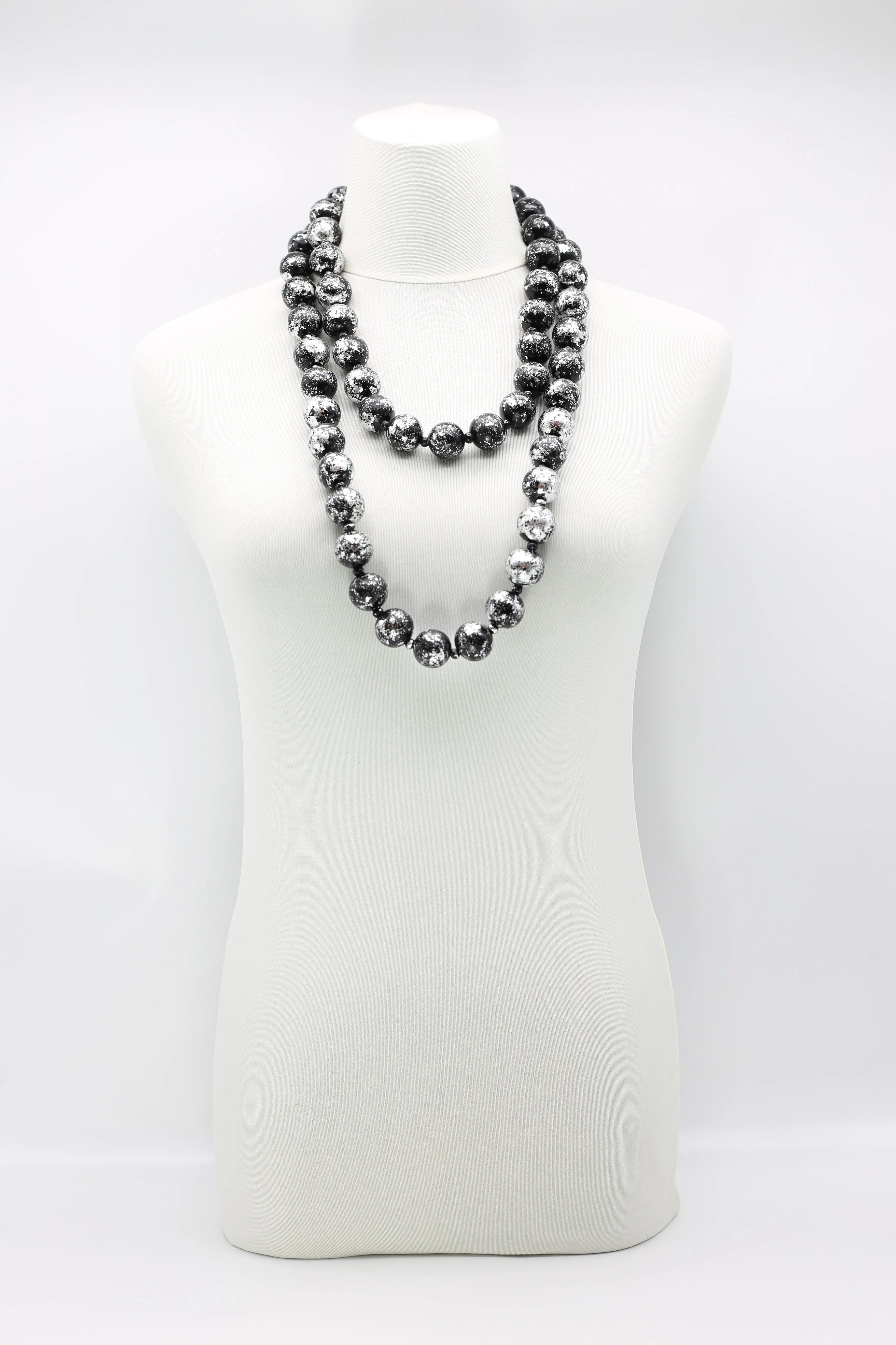 Round Wooden Beads Necklaces - Hand gilded - Medium