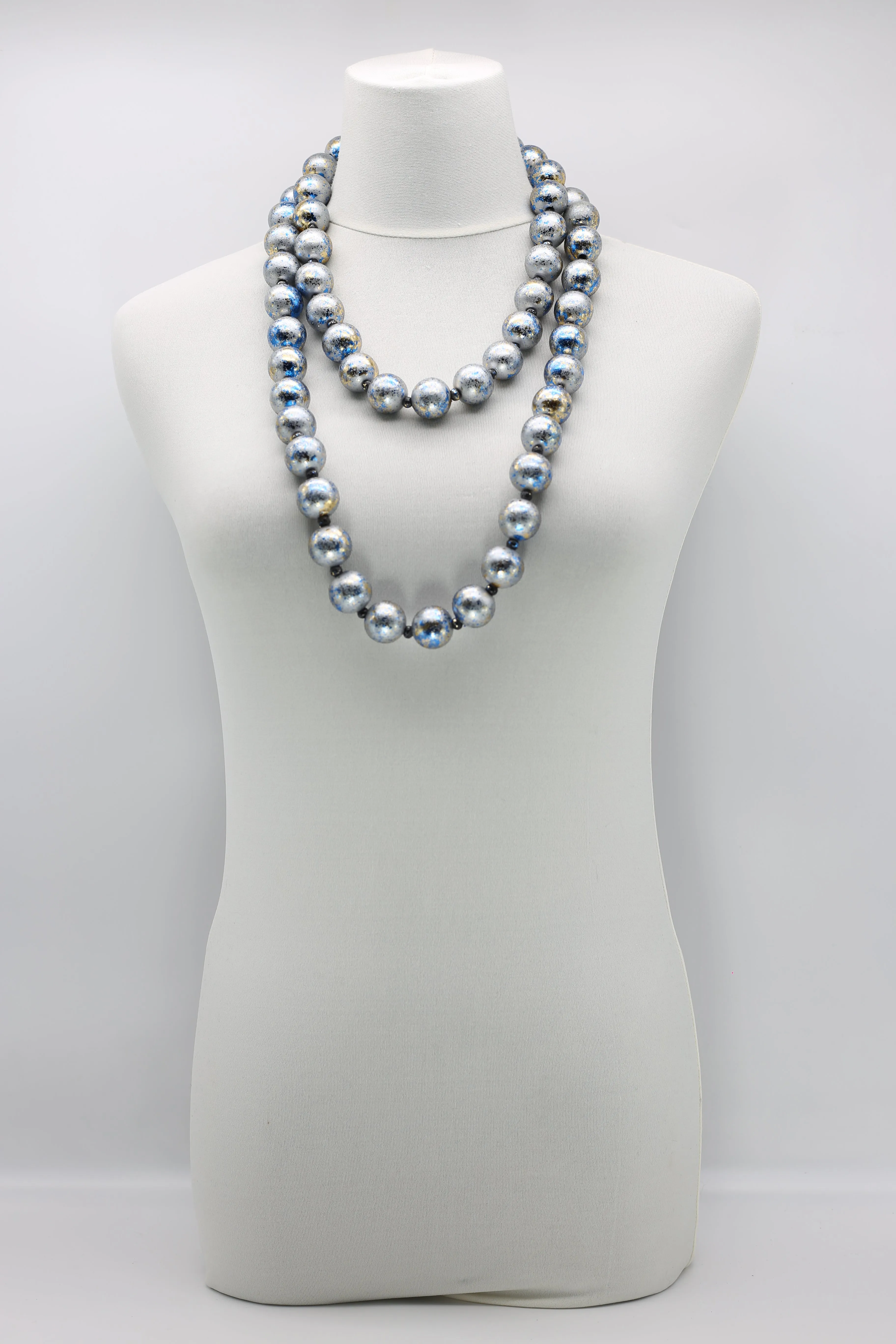 Round Wooden Beads Necklaces - Hand gilded - Medium