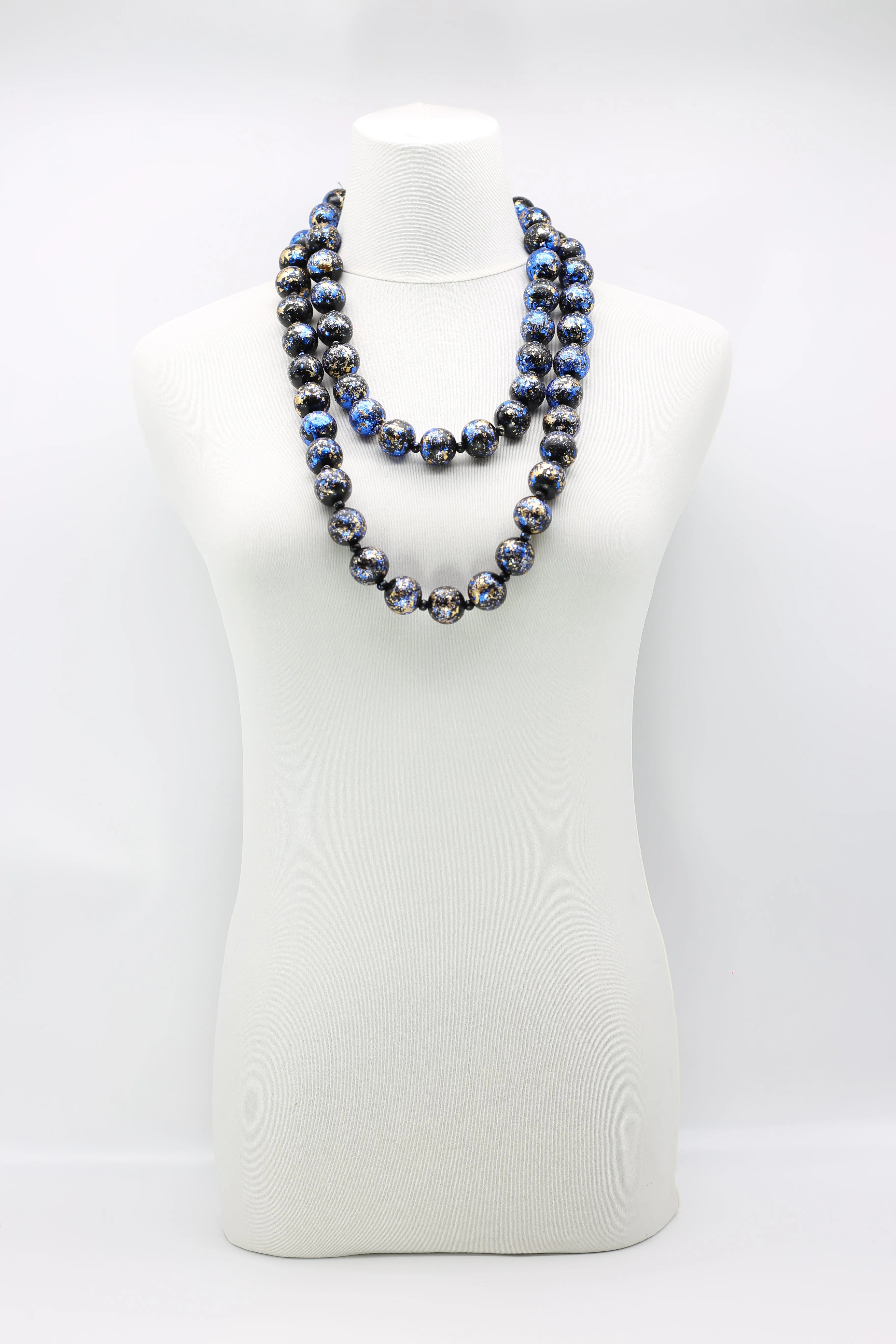 Round Wooden Beads Necklaces - Hand gilded - Medium