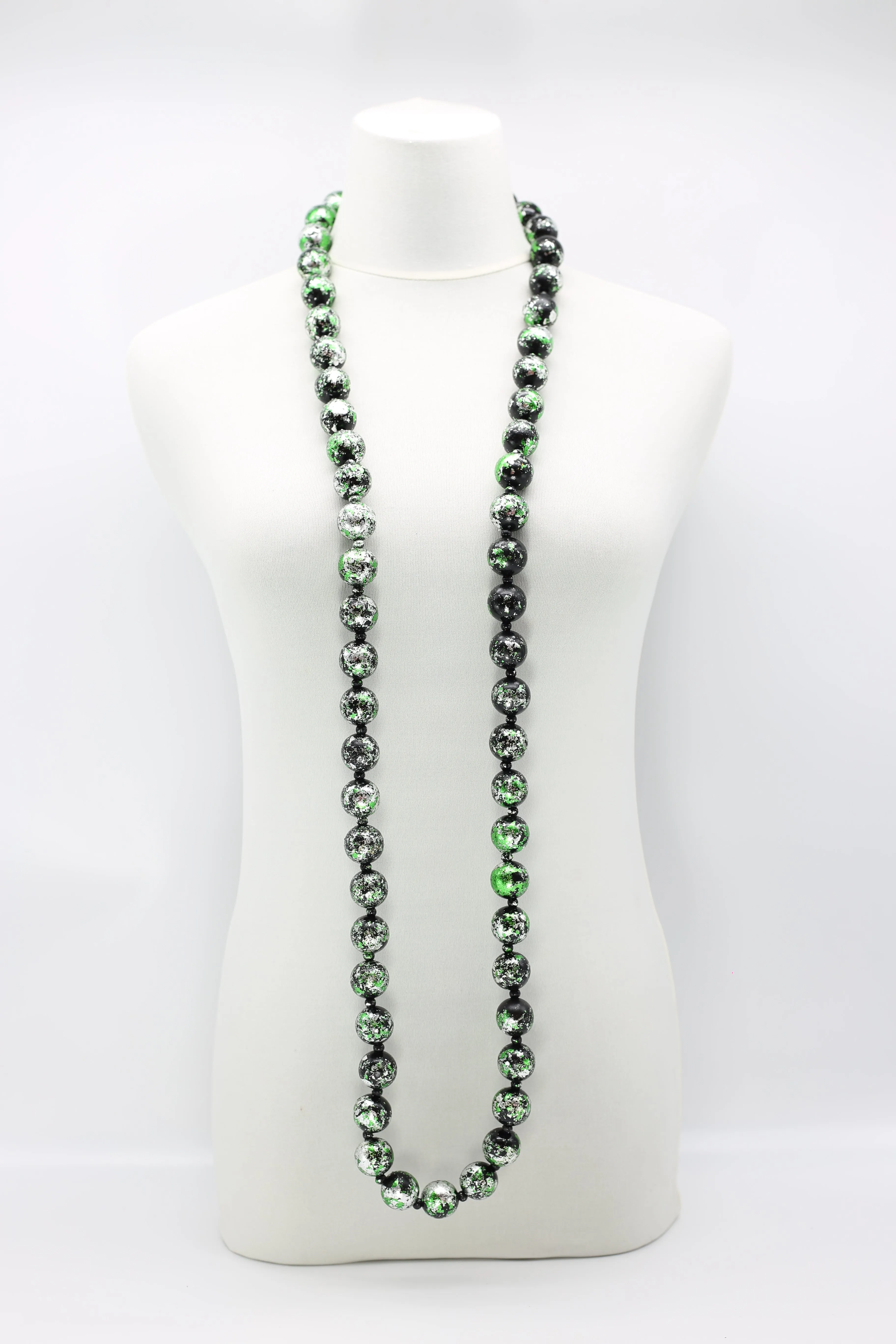 Round Wooden Beads Necklaces - Hand gilded - Medium