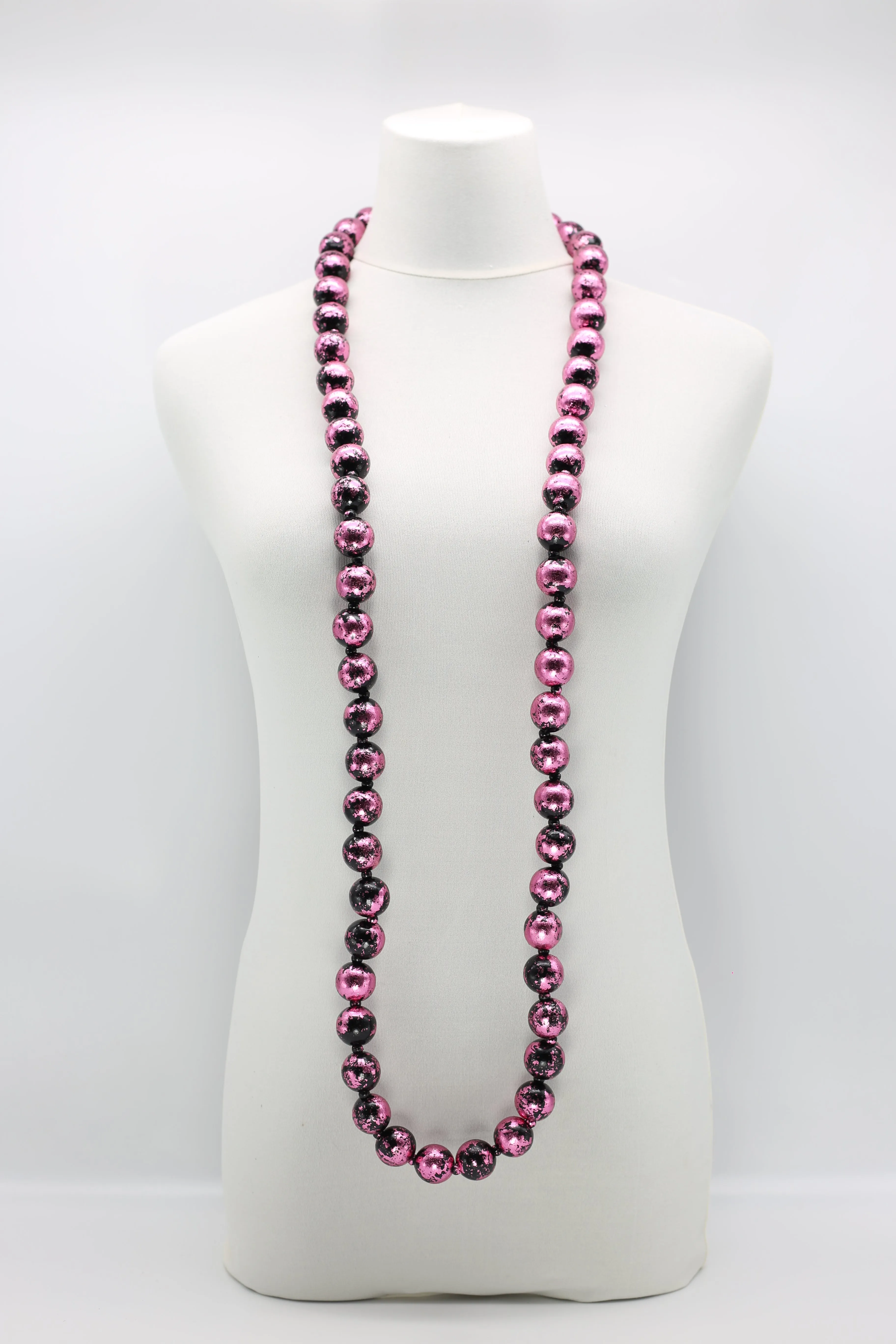 Round Wooden Beads Necklaces - Hand gilded - Medium