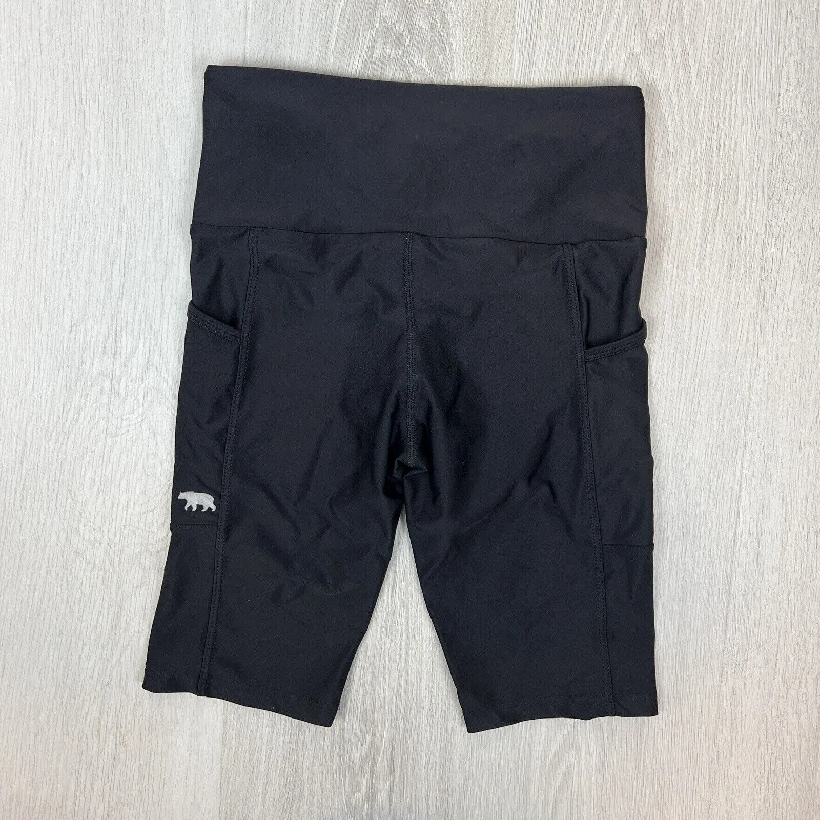 Running Bare Womens Black Bike Shorts Size 12
