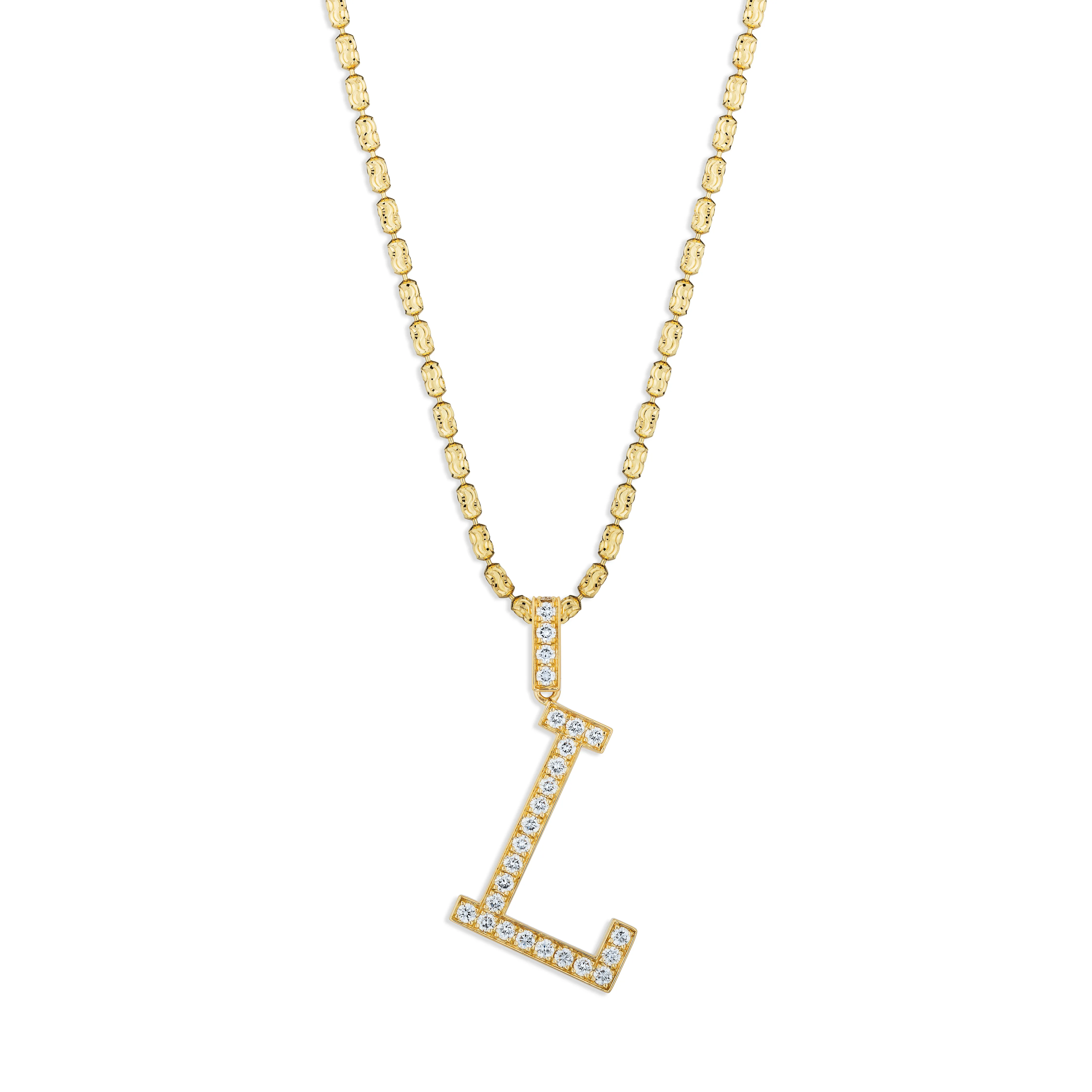 Sabel Collection Yellow Gold Diamond L Initial Pendant