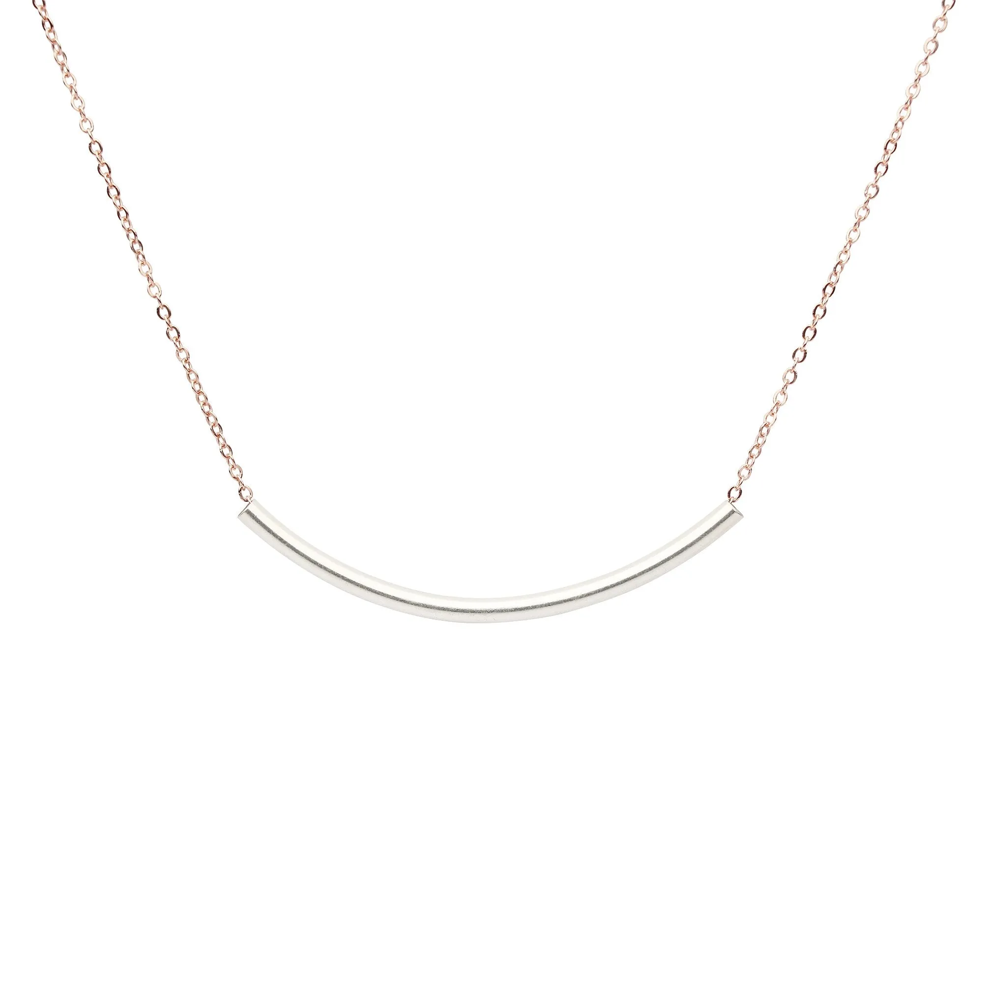 SALE - 2-Tone Curved Tube Necklaces