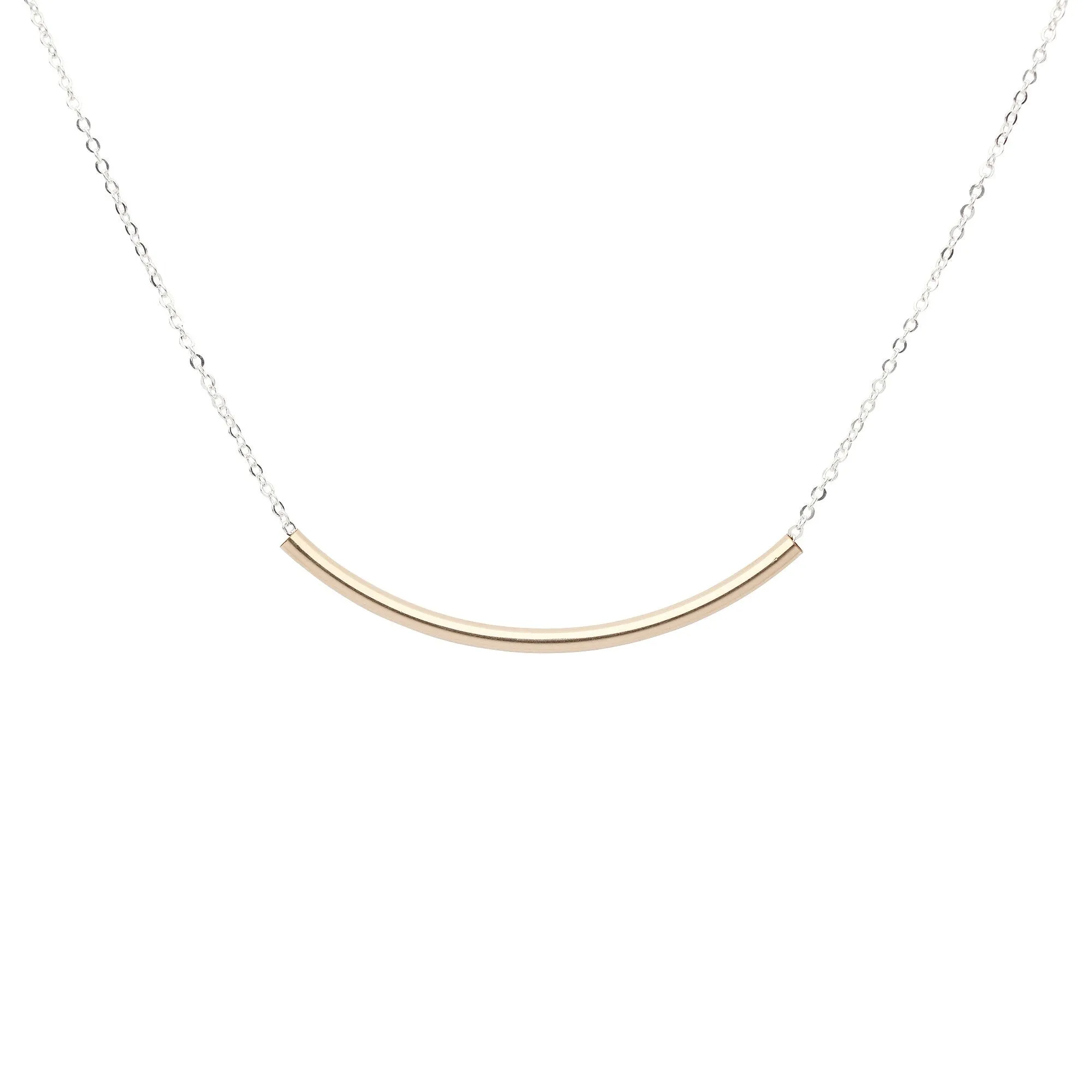 SALE - 2-Tone Curved Tube Necklaces