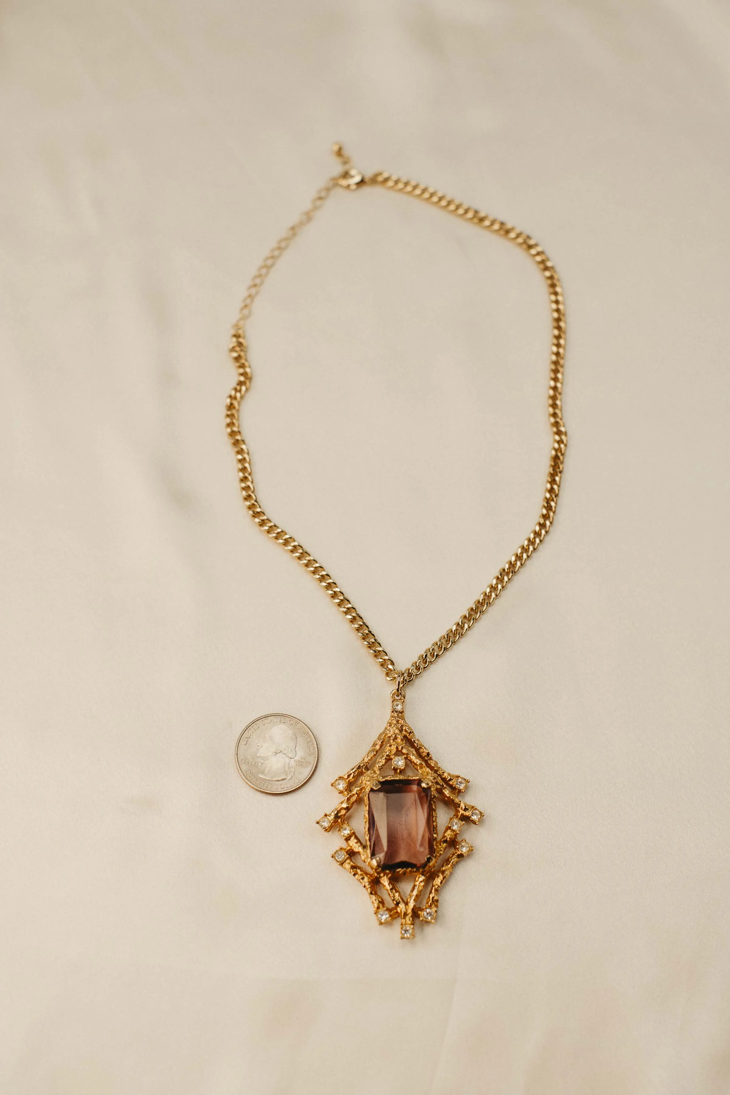 Sarah Coventry Purple Crystal Necklace