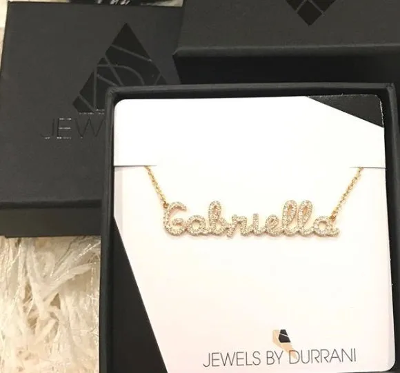 Script Crystal Name Necklace