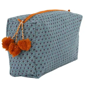 Sea Foam Block Printed Toiletry Bag