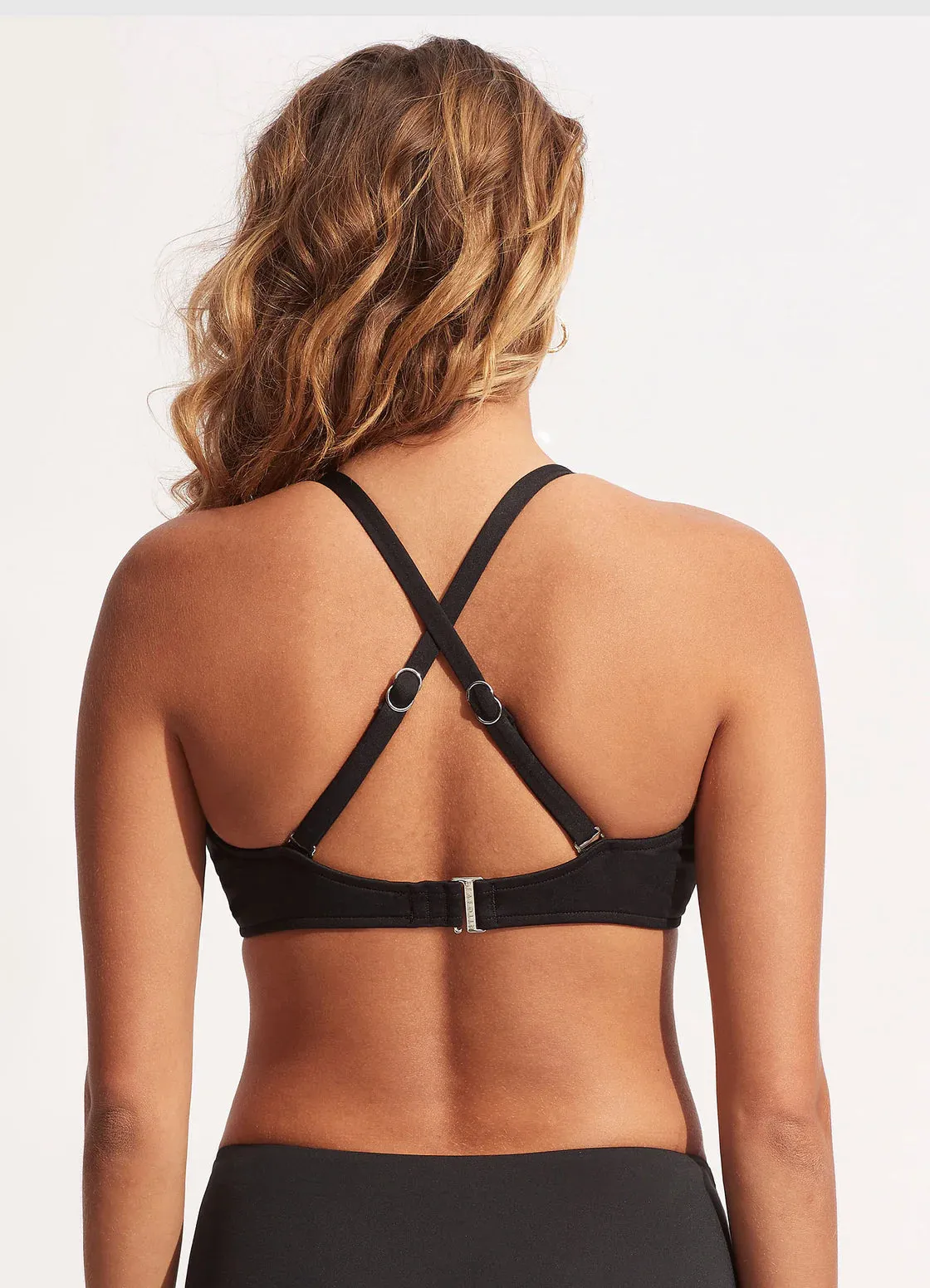 Seafolly Wrap Front F Cup Bikini Top - Black