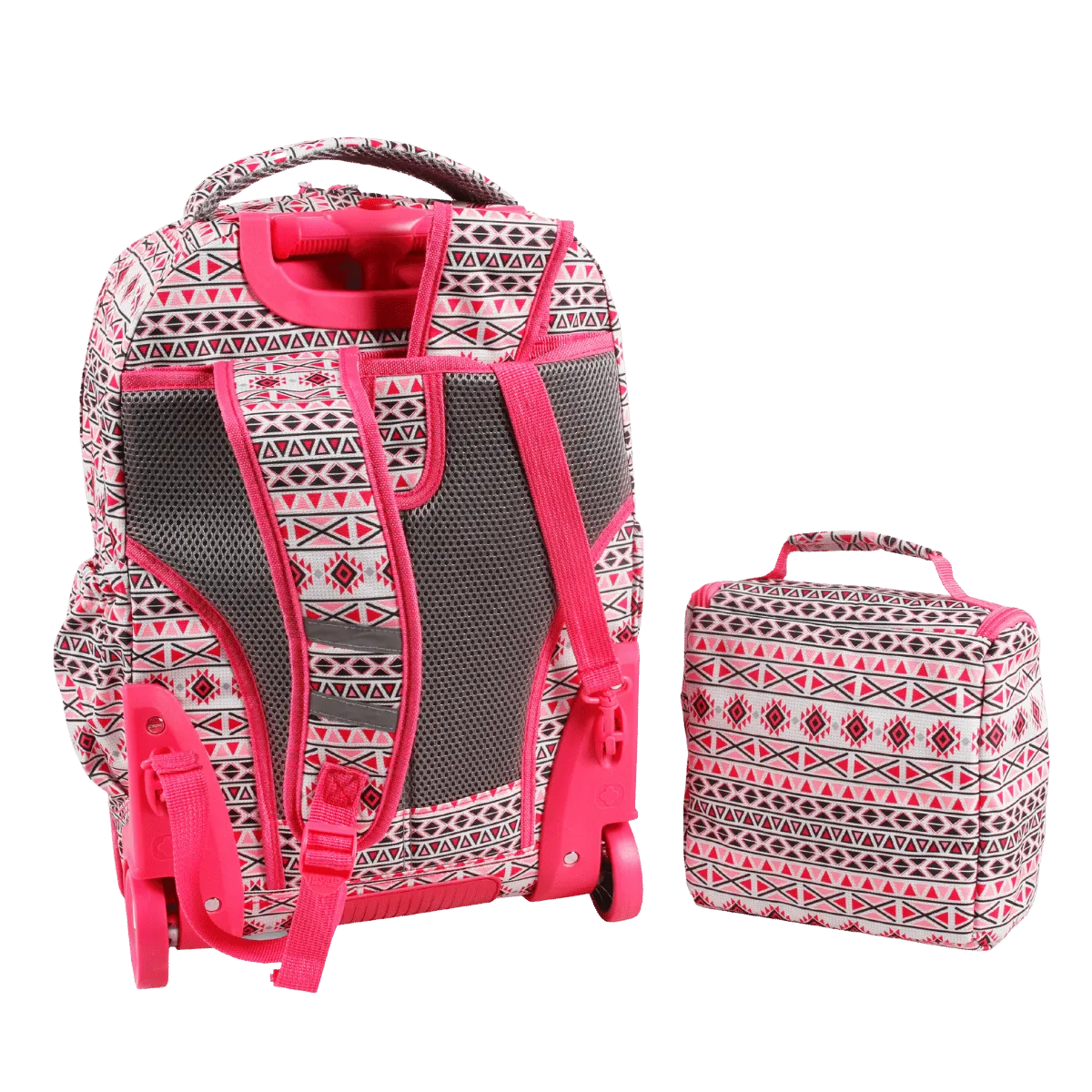 Setbeamer Rolling Backpack With Lunch Bag (18 Inch) in Skandi Pink - Final Sale