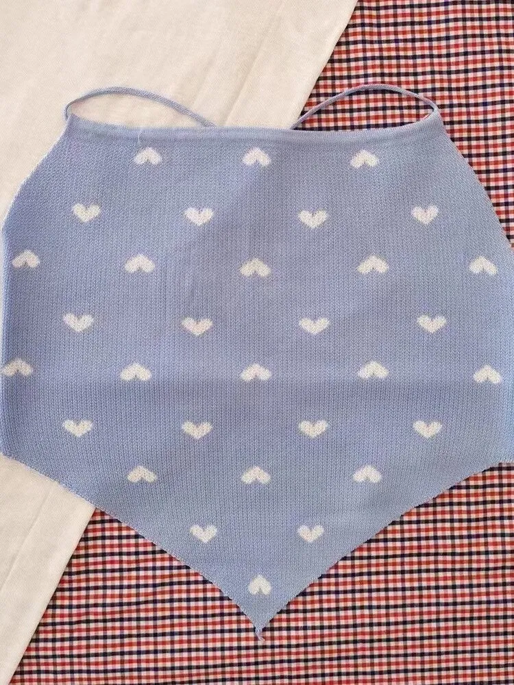 Sexy Heart Printed Bandage Crop Tops