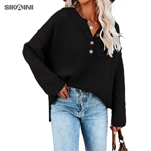 SIKAINI Women's Oversized Sweaters Batwing Long Sleeve