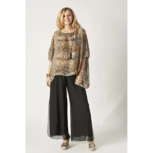SILK PANTS SPLIT ON SIDE