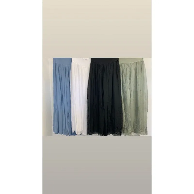 SILK PANTS SPLIT ON SIDE