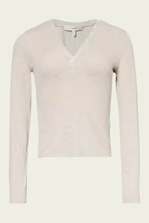 Slinky Rib Henley in Oatmeal Heather