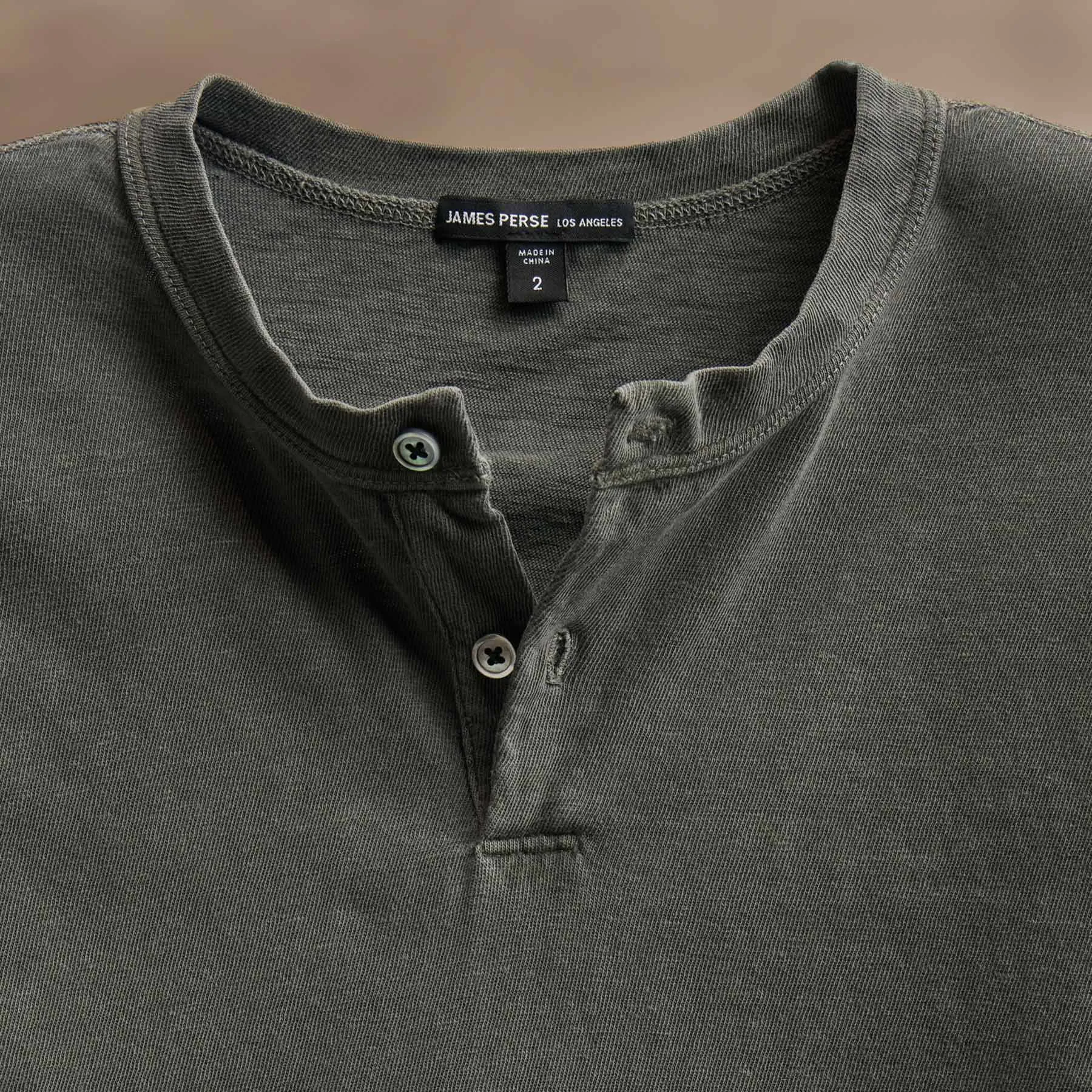 Slub Jersey Henley - Granite Pigment