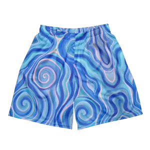 Soft Athletic Shorts (100% Recycled Material)- "Aqua" Design