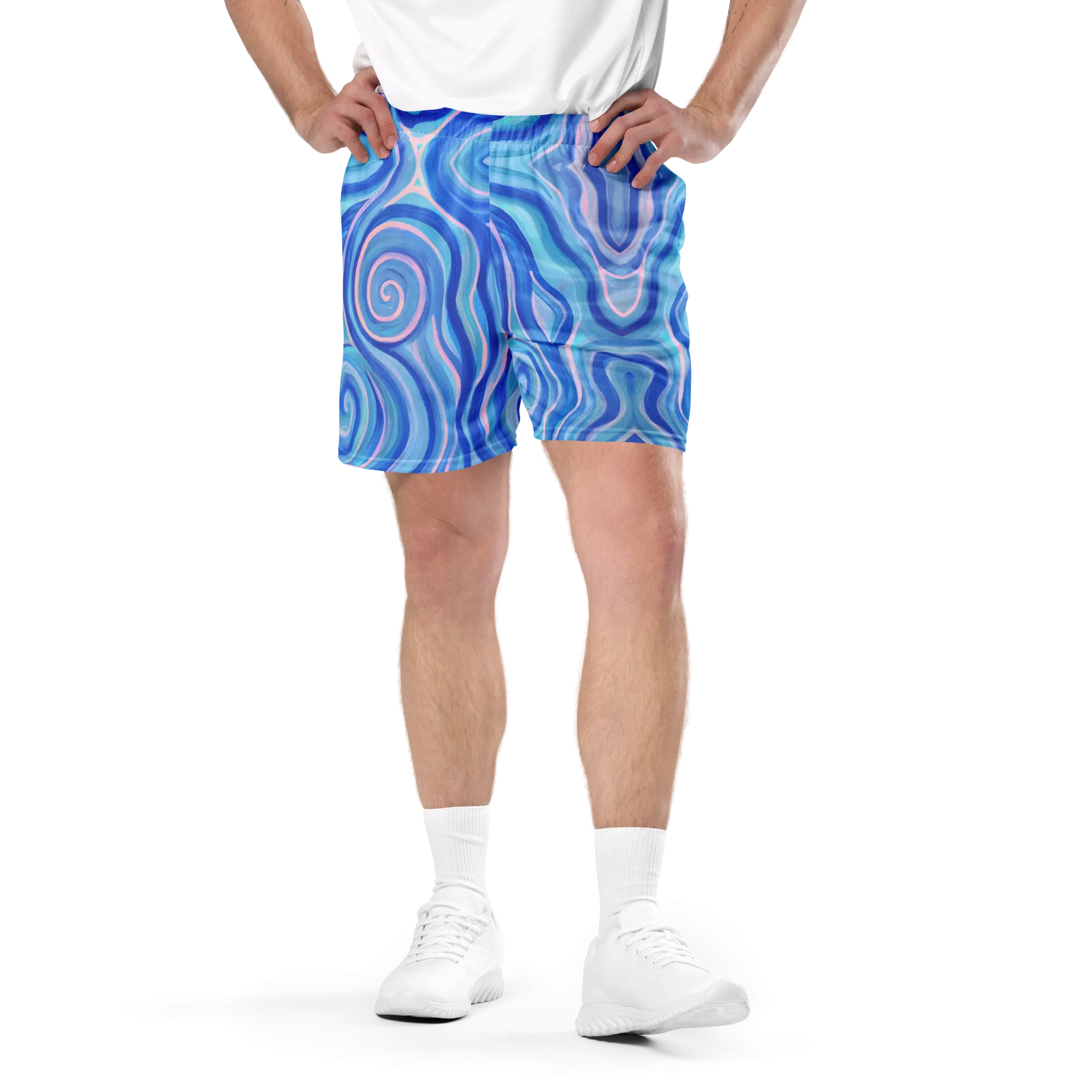 Soft Athletic Shorts (100% Recycled Material)- "Aqua" Design