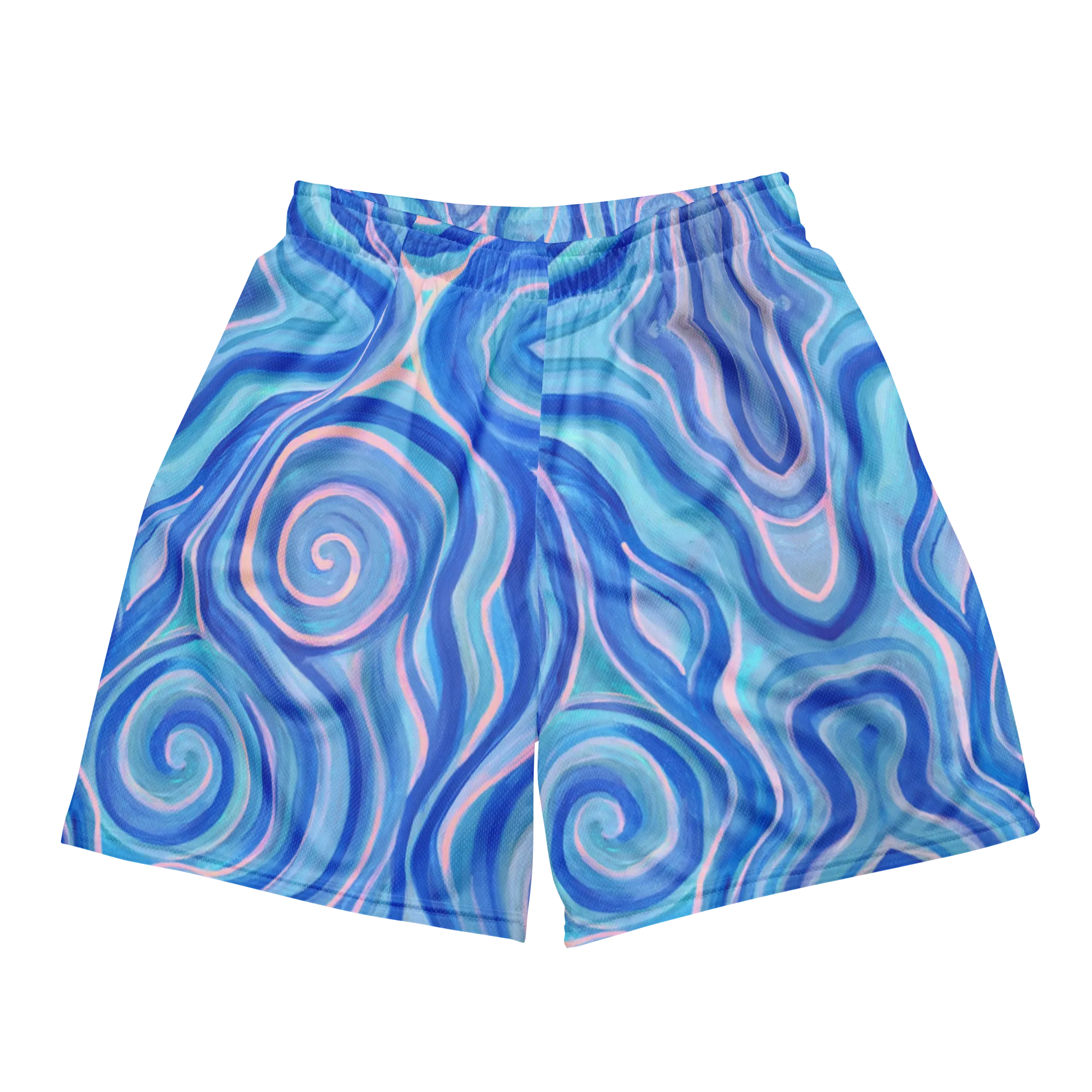 Soft Athletic Shorts (100% Recycled Material)- "Aqua" Design