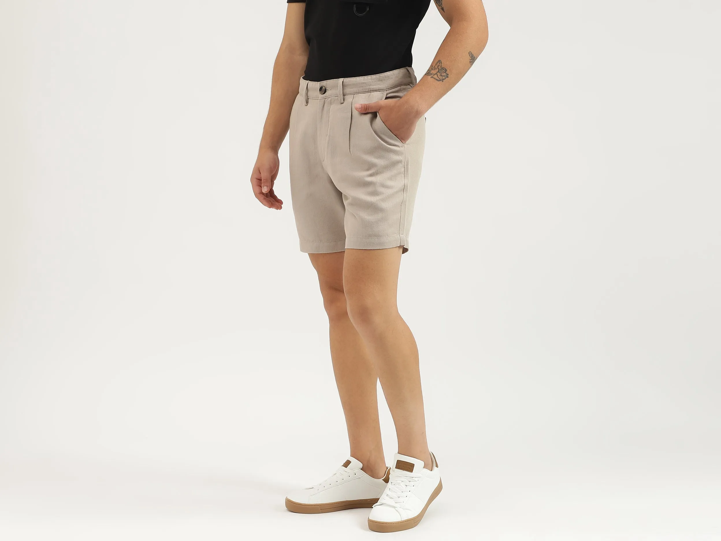 Solid Relaxed Fit Shorts