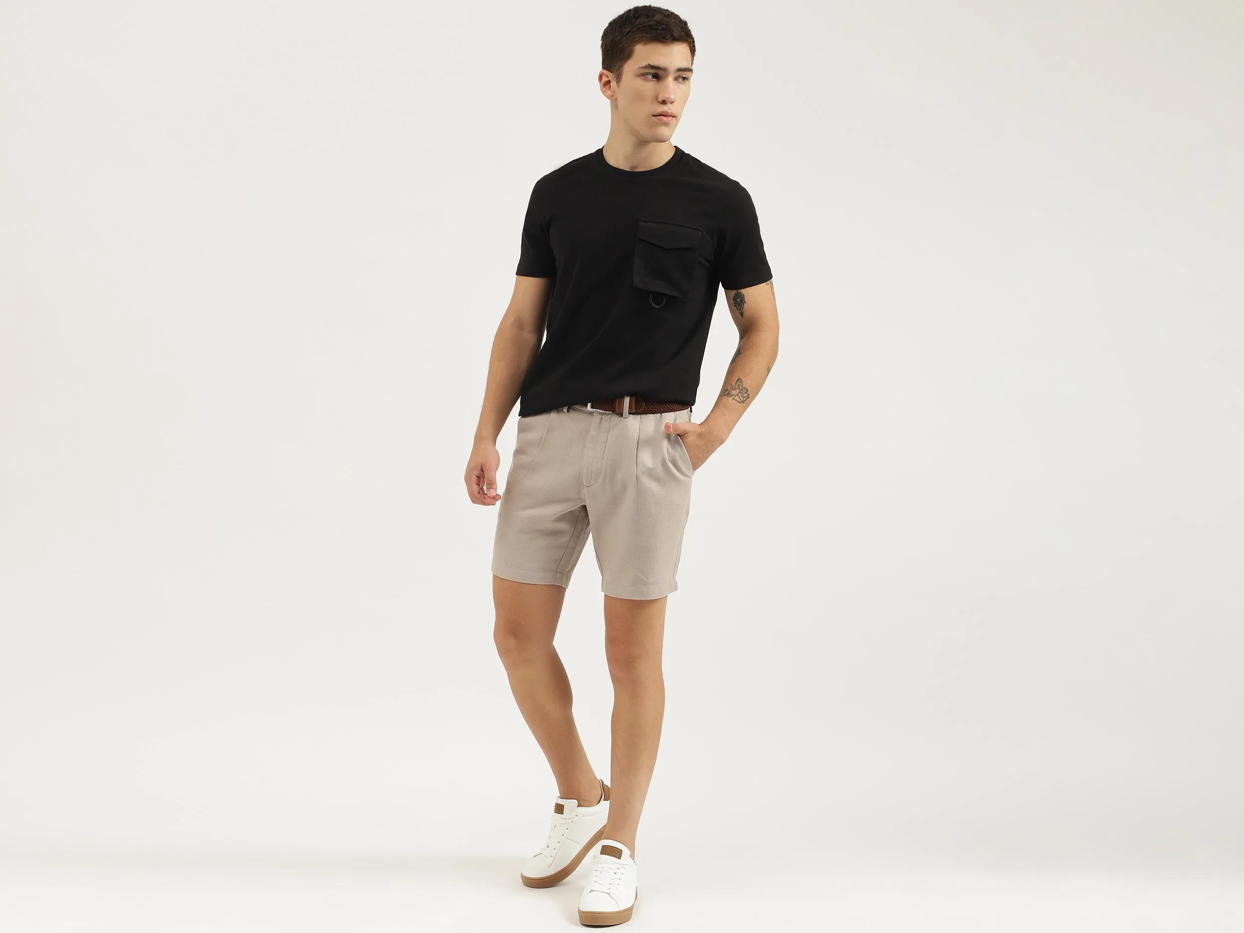 Solid Relaxed Fit Shorts