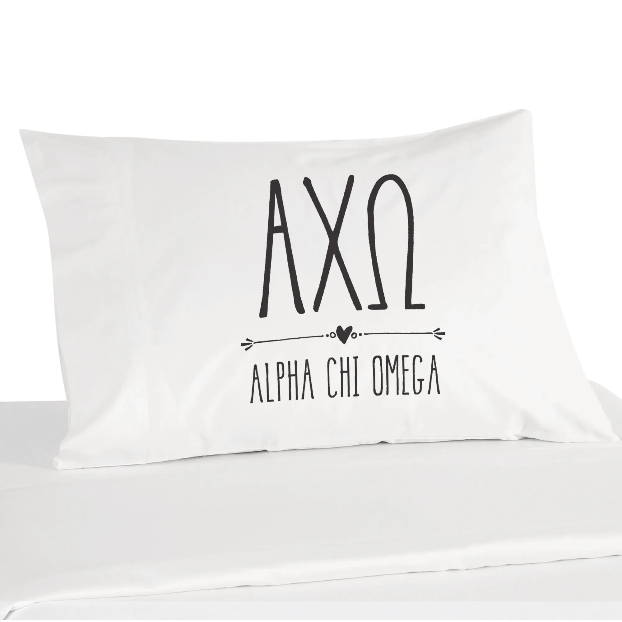 Sorority Pillowcases with Greek Letters and Name Design