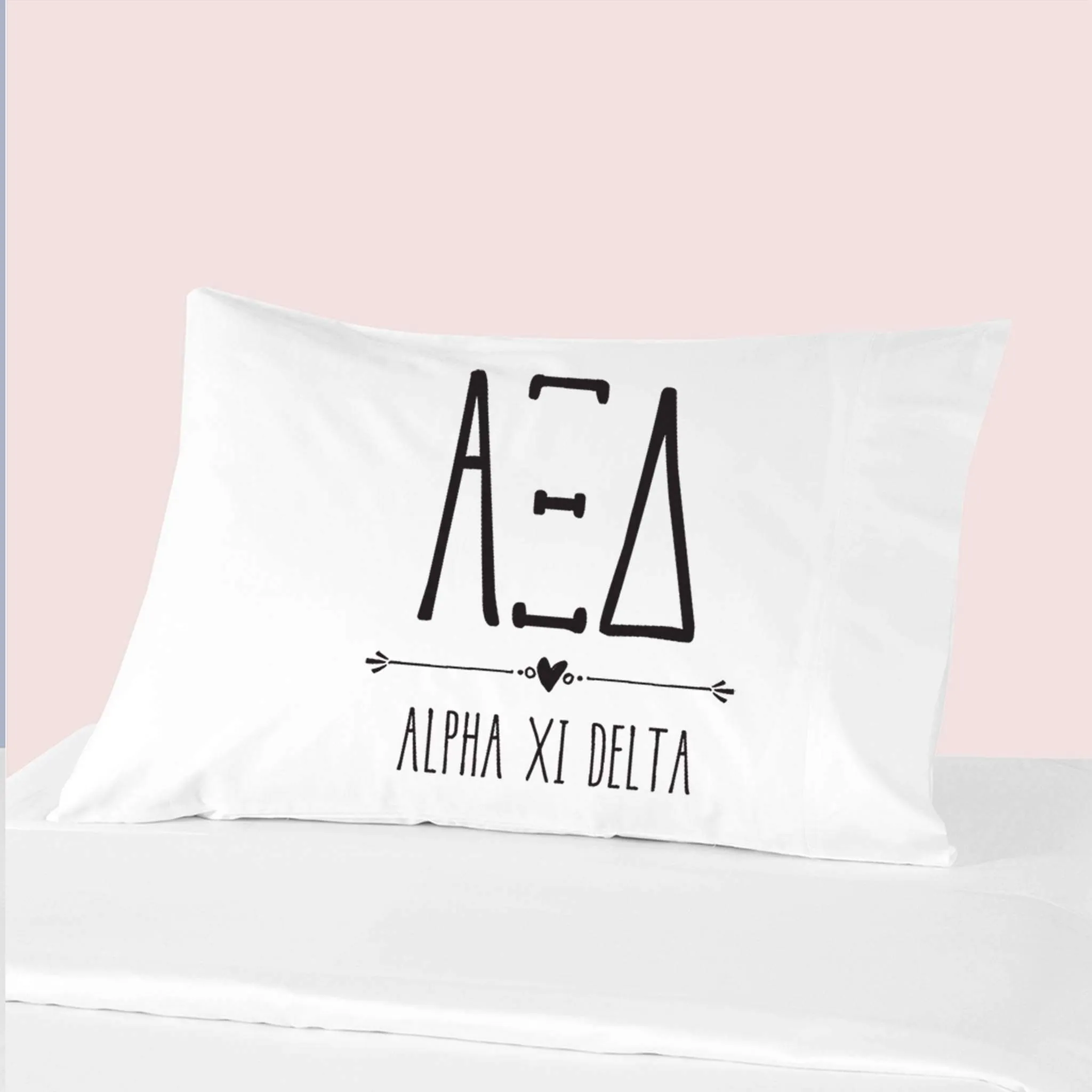 Sorority Pillowcases with Greek Letters and Name Design