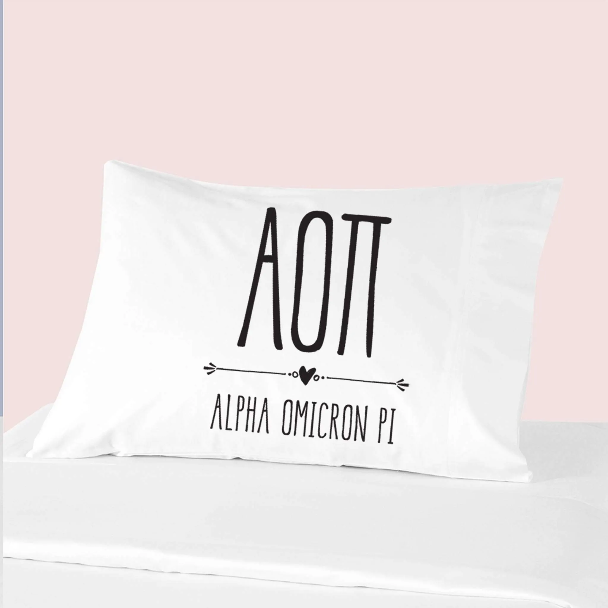 Sorority Pillowcases with Greek Letters and Name Design