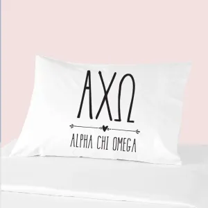 Sorority Pillowcases with Greek Letters and Name Design