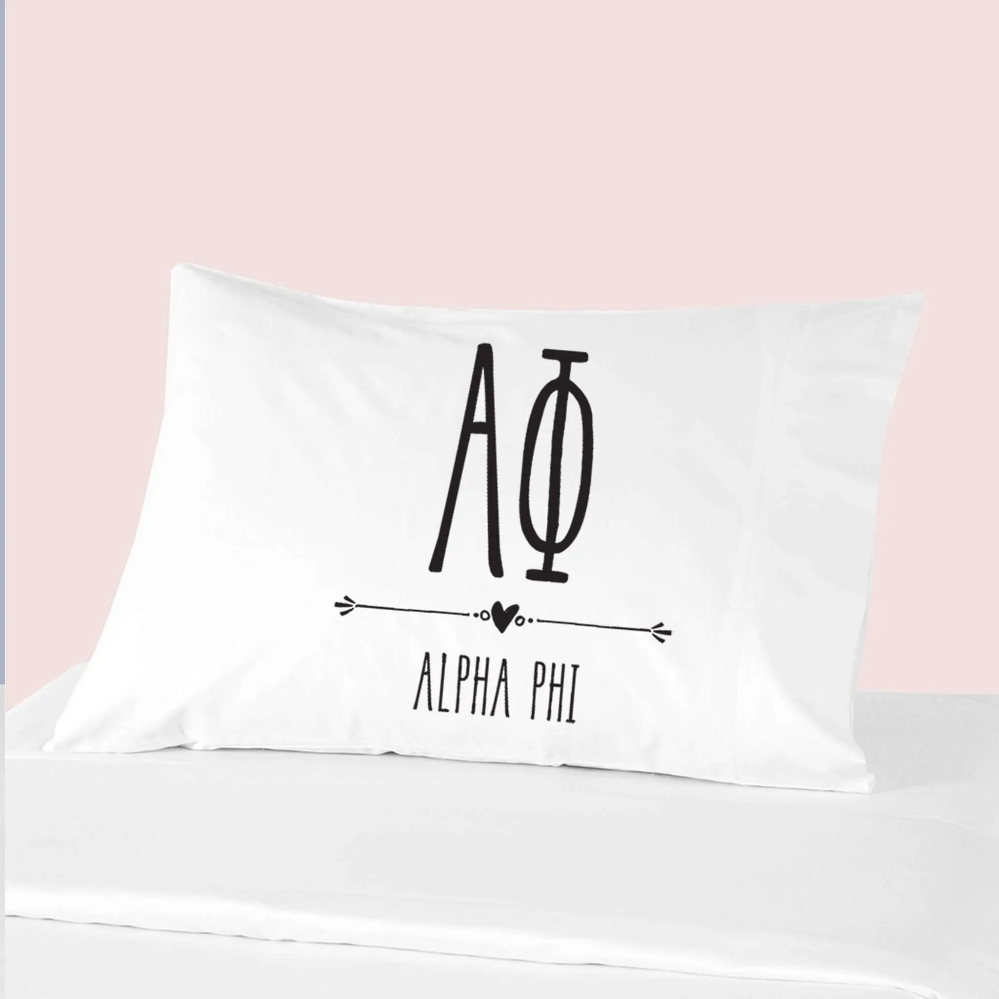 Sorority Pillowcases with Greek Letters and Name Design